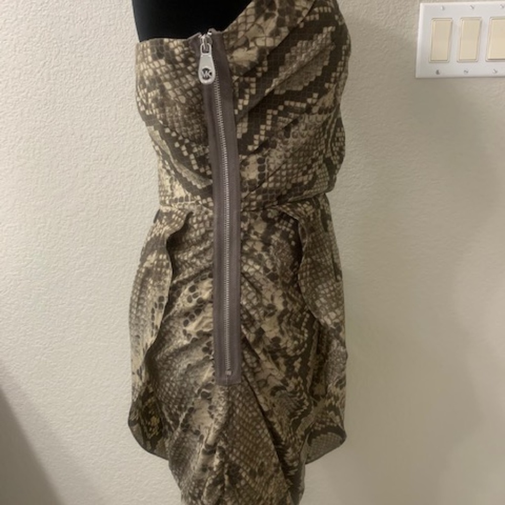 Michael Kors Snake Print Dress Python Strapless 6 - image 4